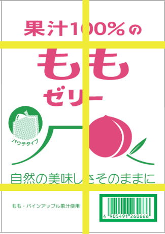 果汁100％ゼリーコンテナ　もも味１８個　パウチ